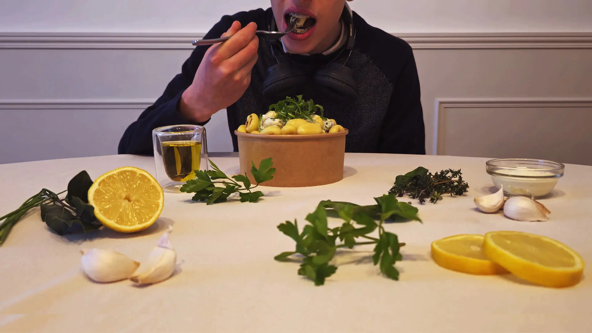 Plat aux herbes fraîches du food-truck Au Méliz